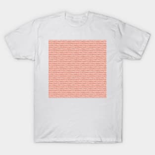 Striped design with squares in orange tones T-Shirt